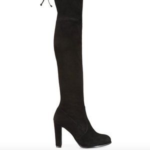 Black Stuart Weitzman Highland Over-The-Knee Suede Boots Size 7.5